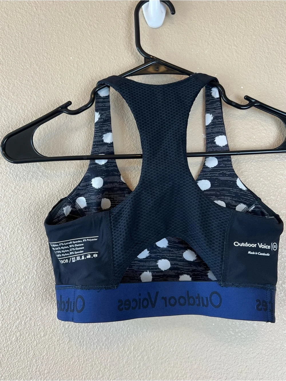 Outdoor Voices Doing Things Sports Bra Polka Dot